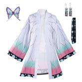 Kochou Shinobu Cosplay Costume Cloak Earings Belt Outfits Halloween Carnival Suit